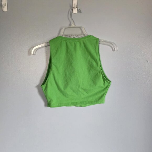 EUC Zara Lime Green Sleeveless Crop Top - Picture 2 of 3